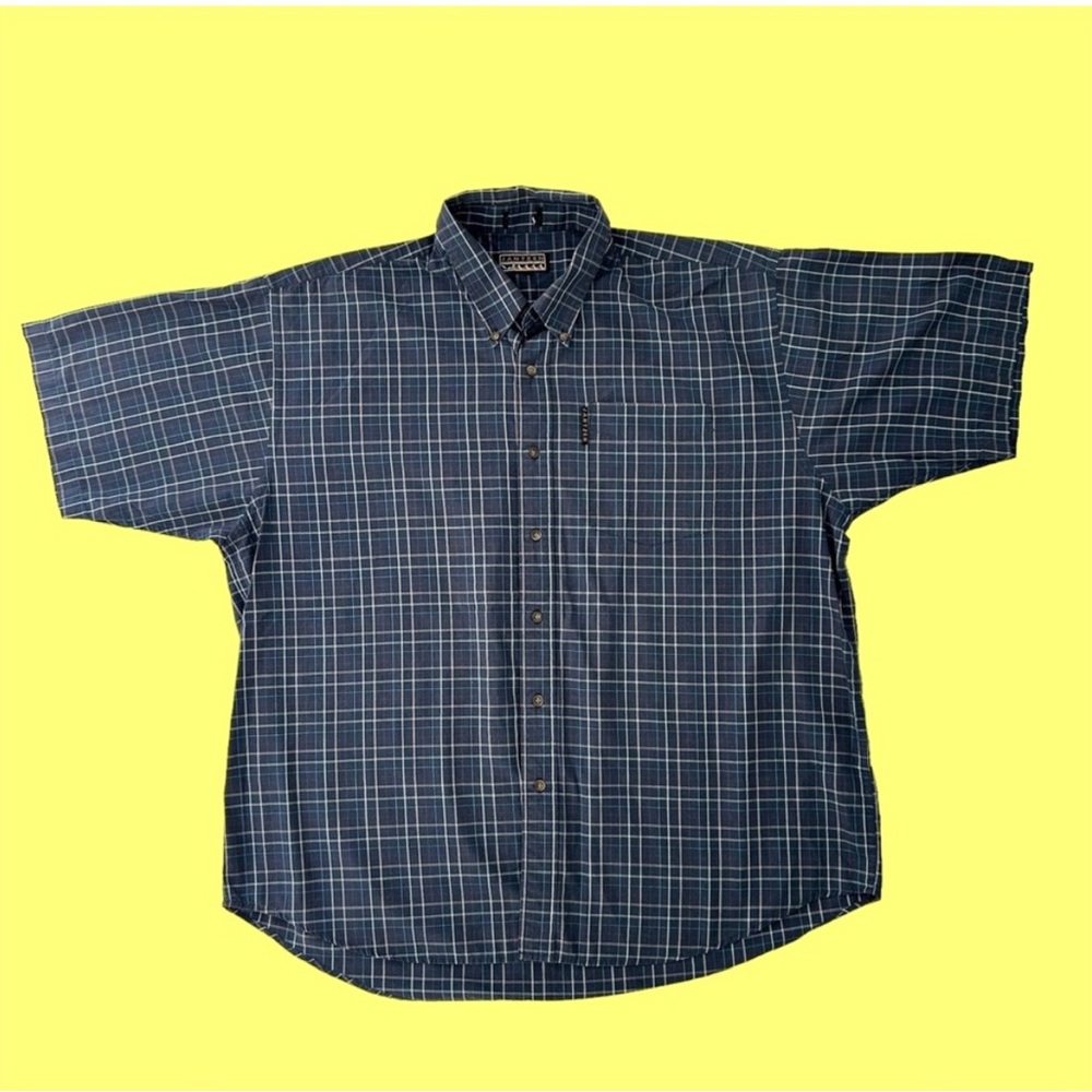 Vintage 90s Jantzen Grid Plaid Short Sleeve Button Down XL